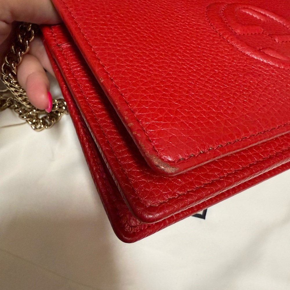 Gucci Interlocking G Soho Red Leather Wallet On C… - image 7